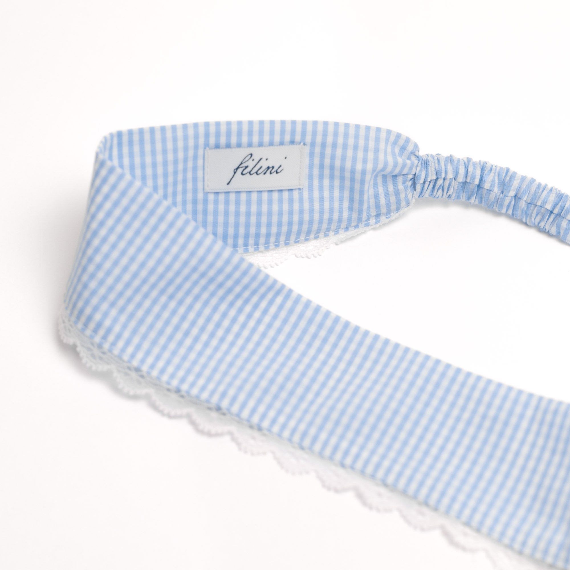 Cotton headband in blue check #Color_Blue check