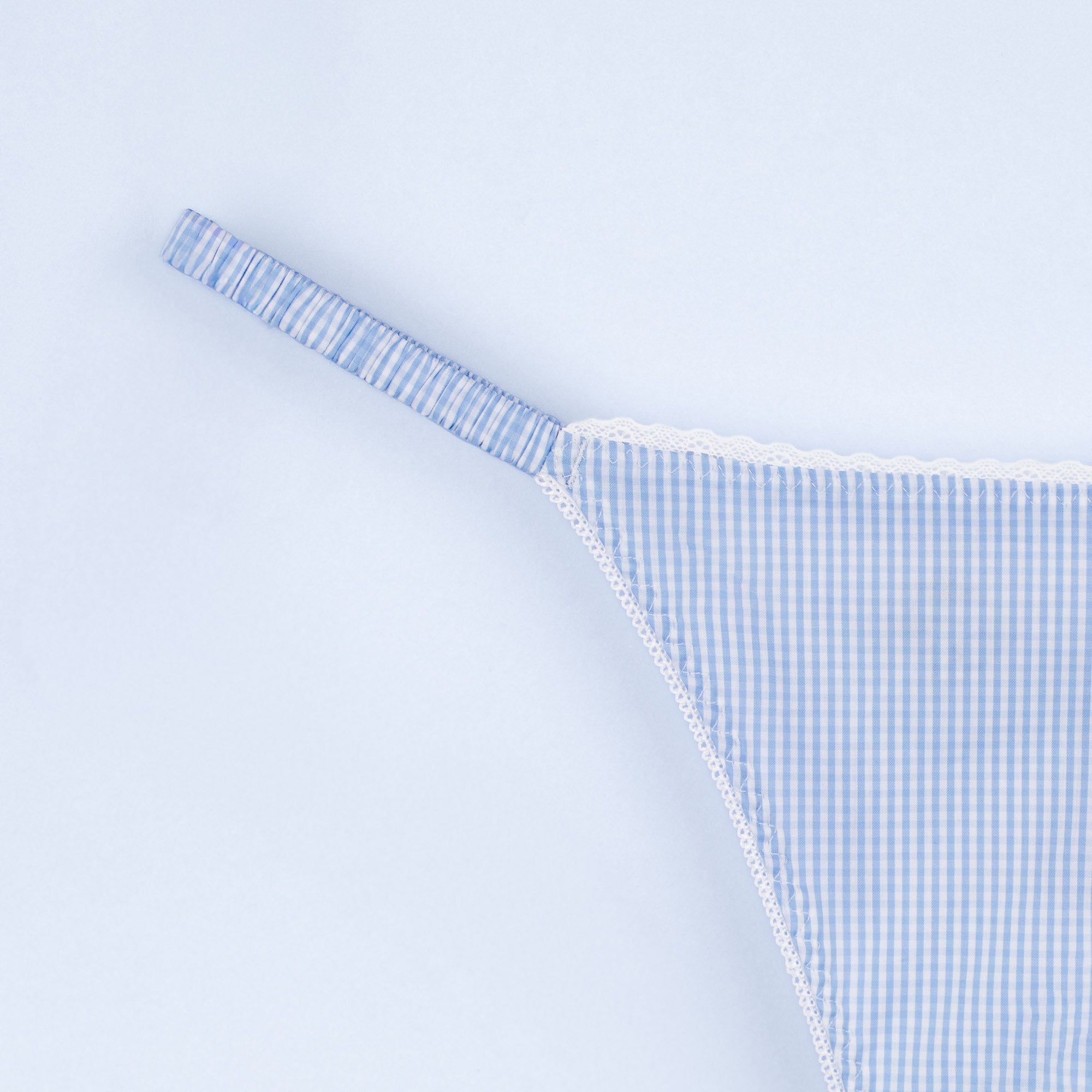 Greta thong in blue check #Color_Blue check