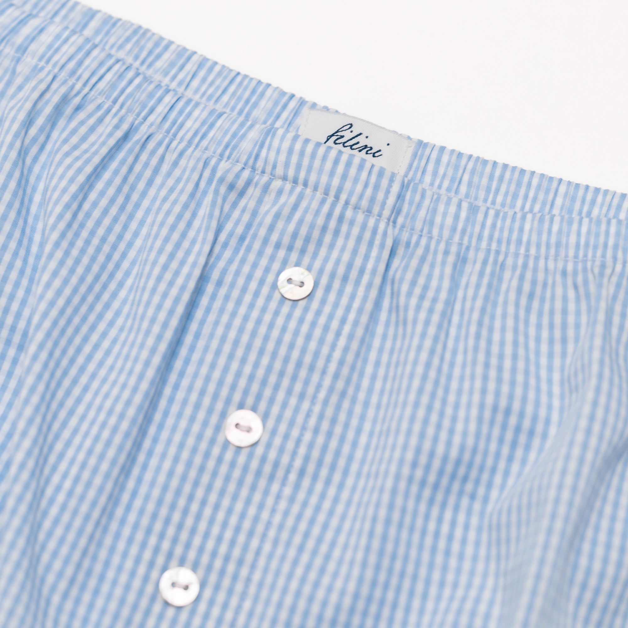 Cotton shorts in blue check #Color_Blue check