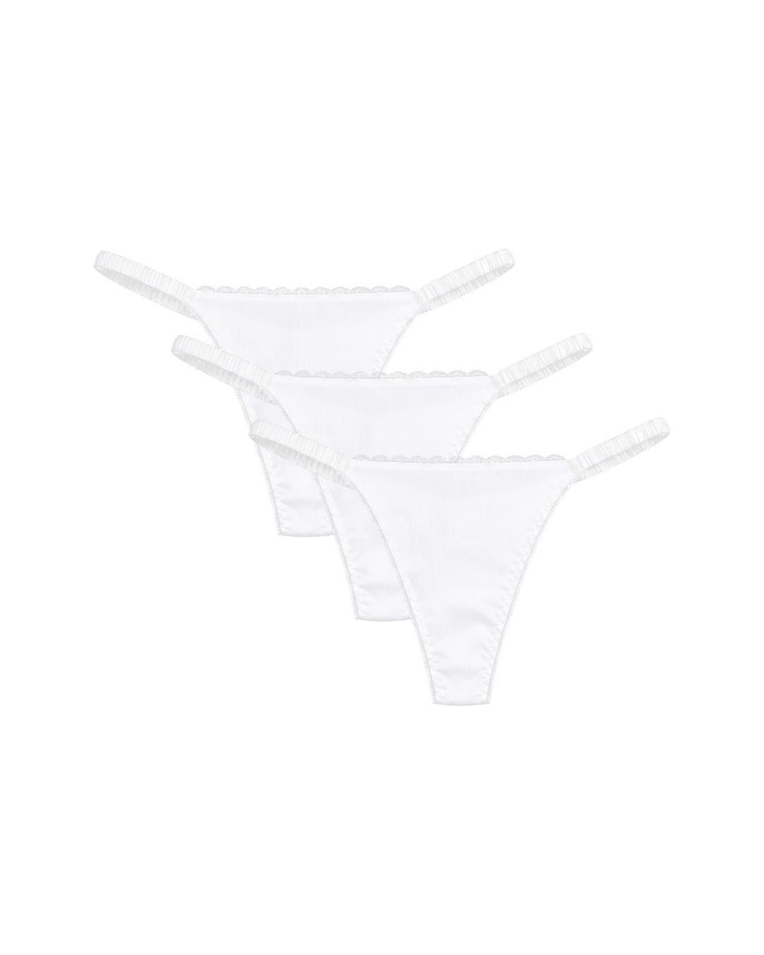 Greta thong trio in white #Colour_White